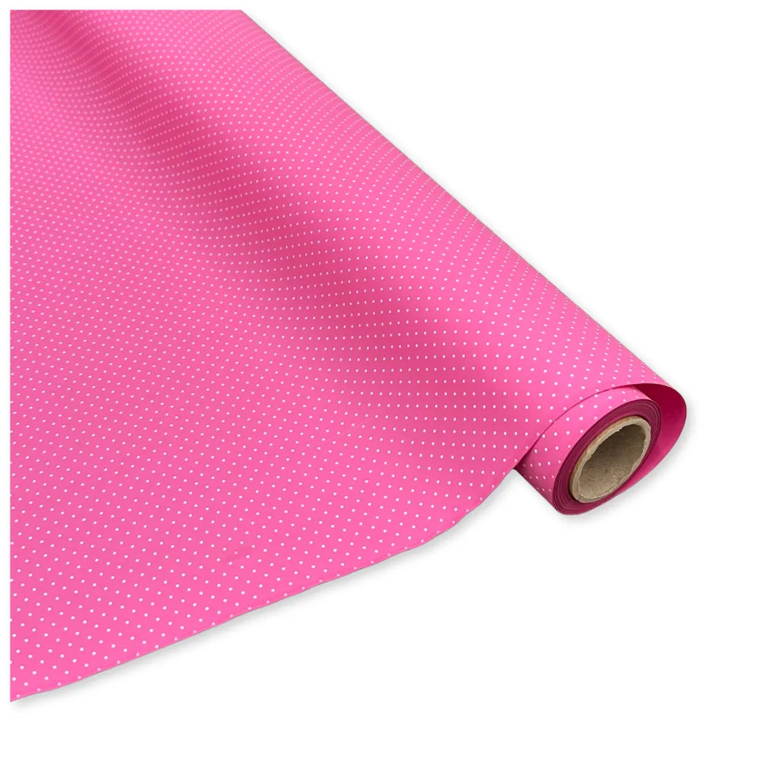 Bobina Polipropilene 40 My. Fantasia Pois Fuxia. Lunghezza 25 mt.
