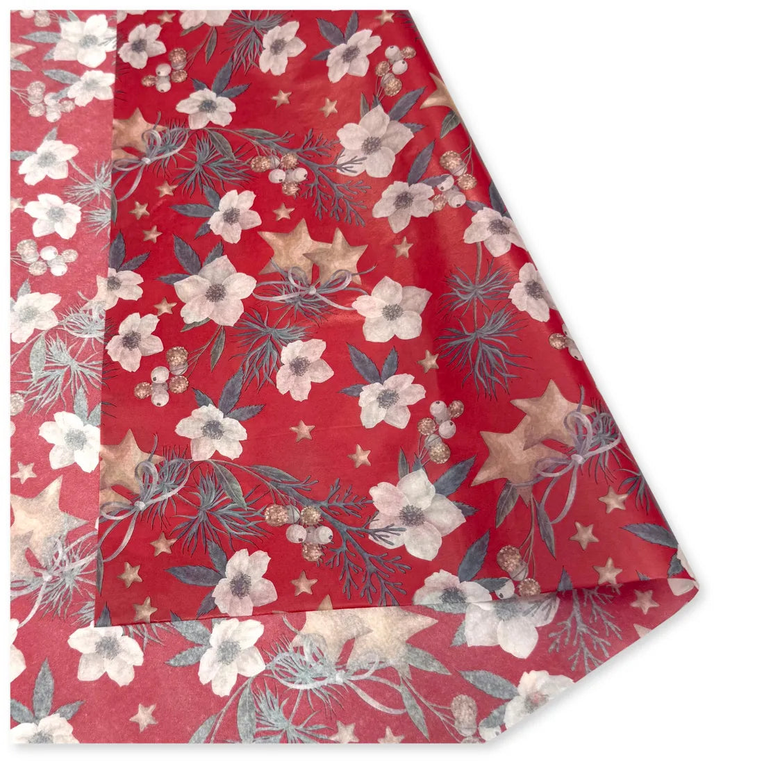 24 Fogli Carta Velina Fantasia Red Christmas 20 gr. 70x100 cm.