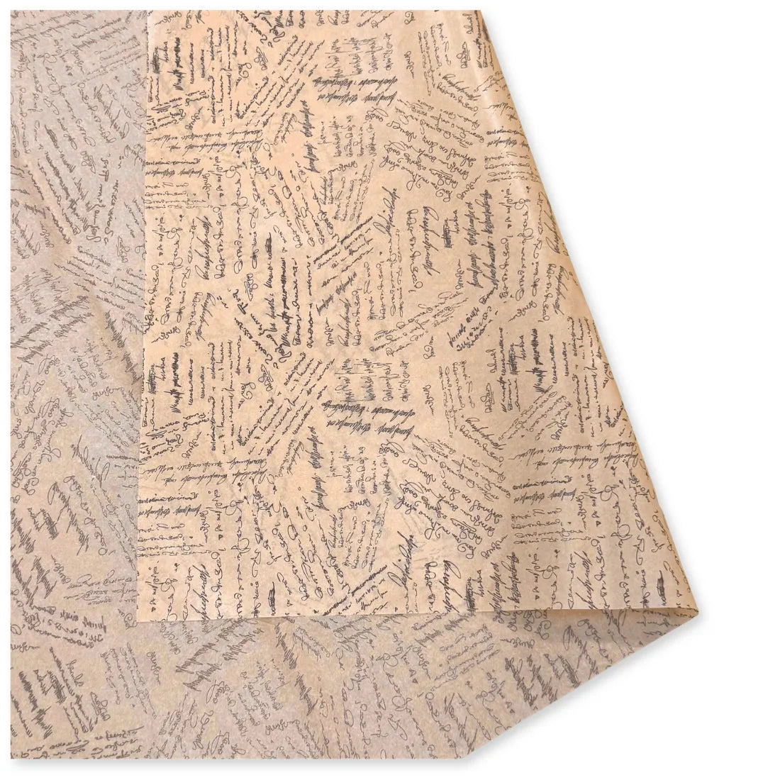 25 Fogli Carta Velina Fantasia Script Avorio 20 gr. 70x100 cm.