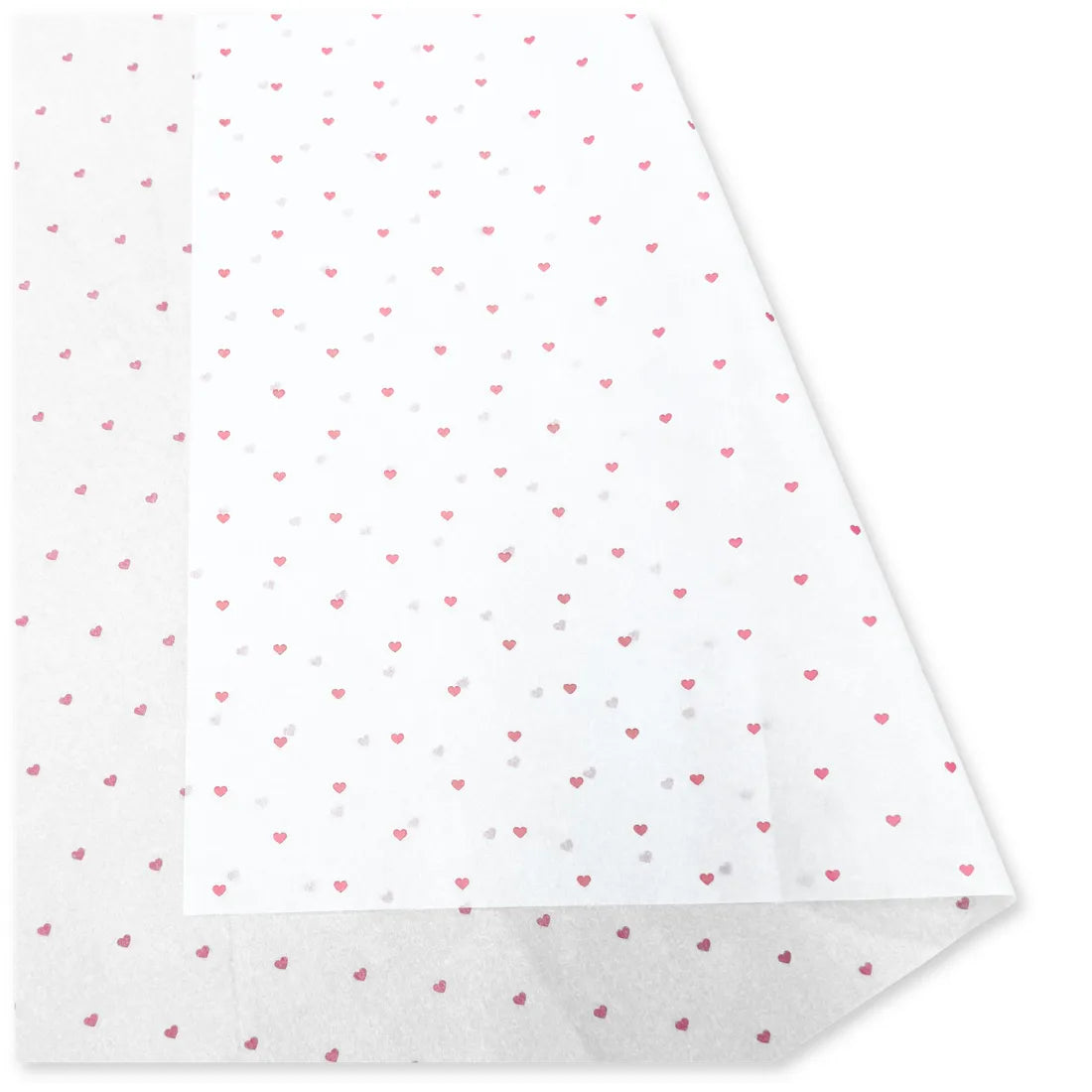 30 Fogli Carta Velina Fantasia Cuore Rosso 20 gr. 70x100 cm.