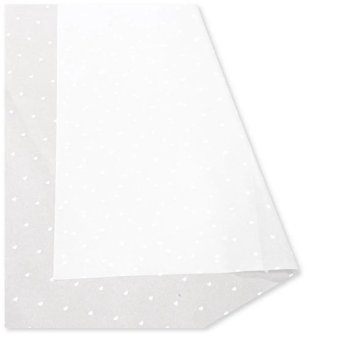 30 Fogli Carta Velina Cuore Bianco 20 gr. 70x100 cm.
