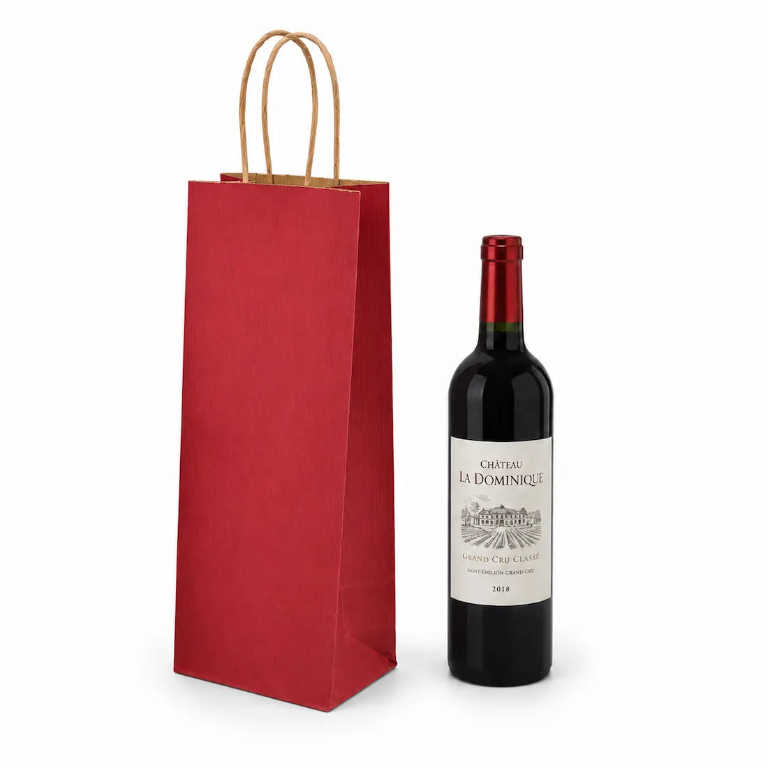 Shopper Porta Bottiglie Linea Basic Bordeaux