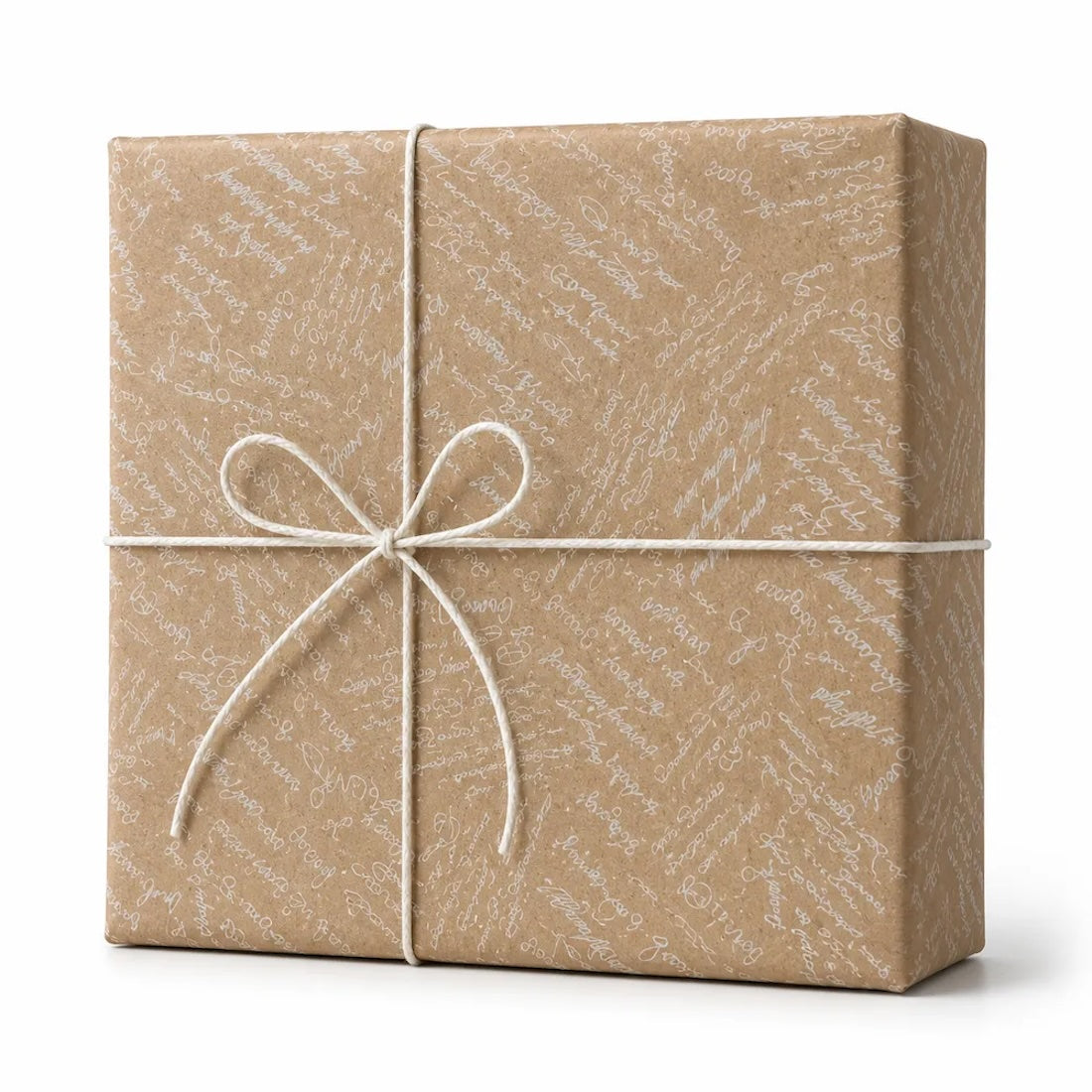 25 Fogli Carta Regalo Script Bianco