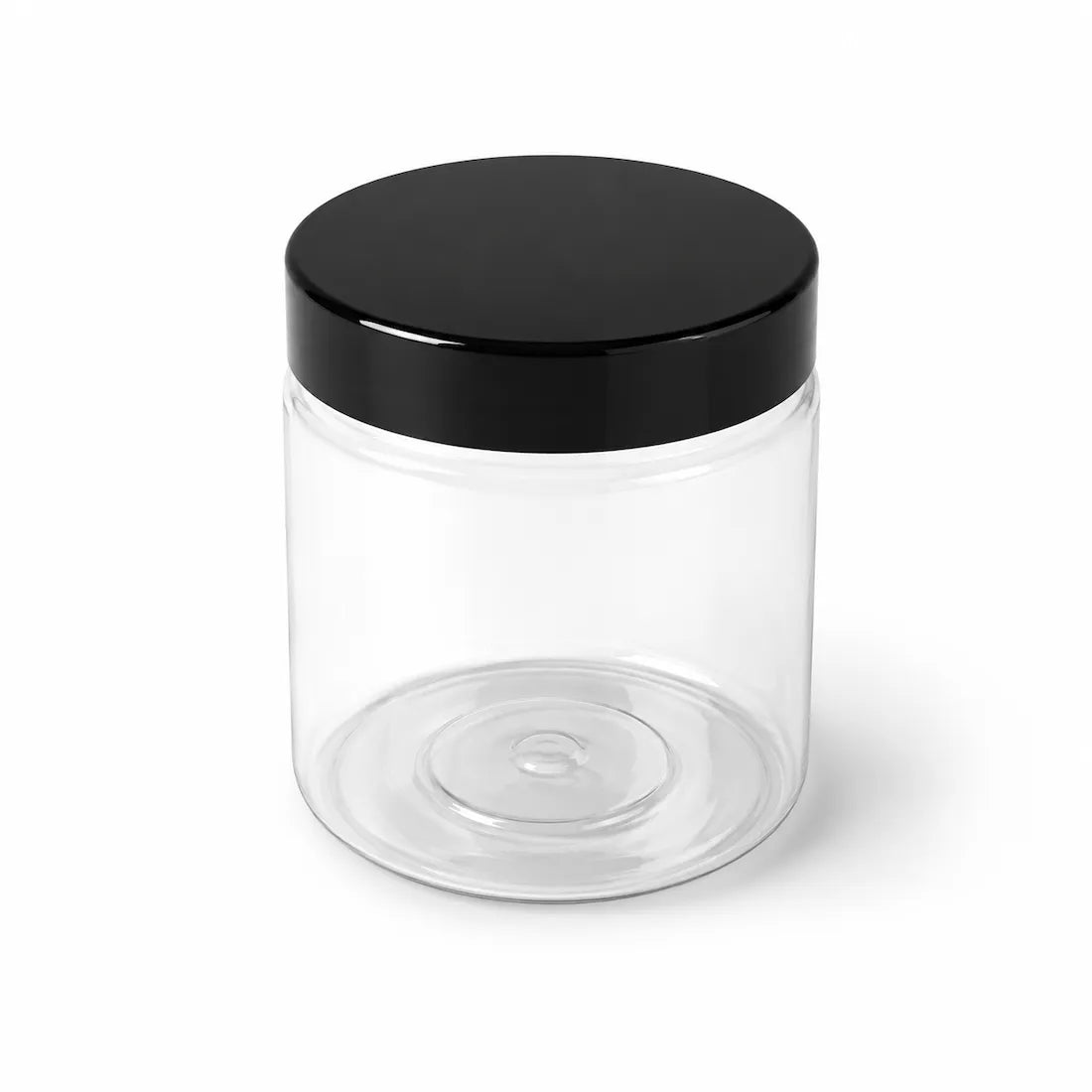 Barattolo in PET Trasparente 500 ml con Tappo Nero – Confezione da 24 pezzi