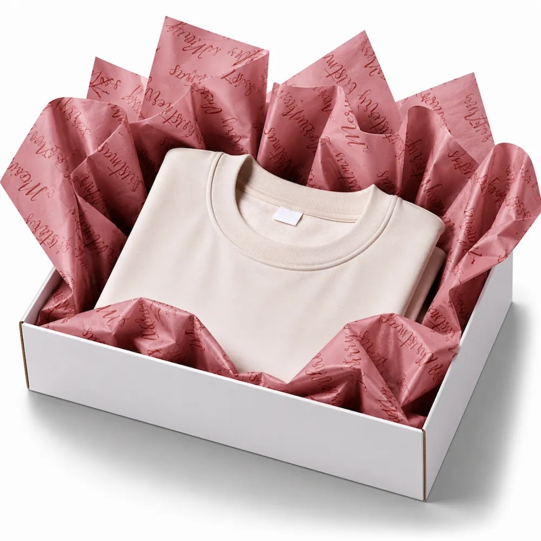 50 Fogli Carta Velina Fantasia Merry Christmas Bordeaux 20 gr. 62x86 cm.
