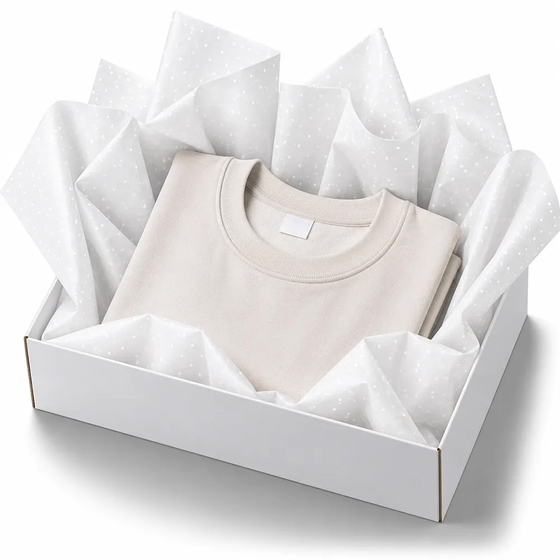 30 Fogli Carta Velina Fantasia Pois Bianco 20 gr. 70x100 cm.