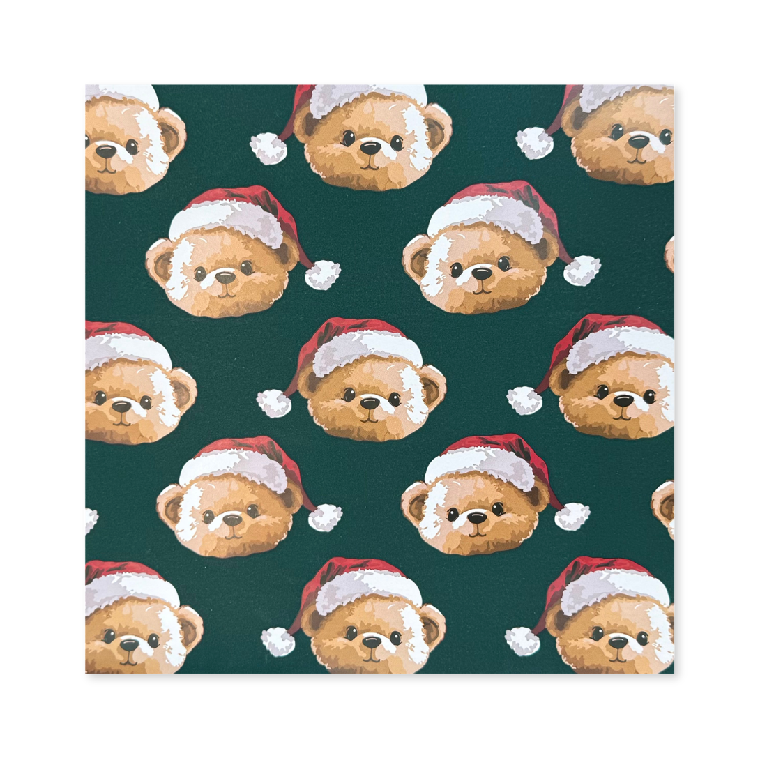 25 Fogli Carta Regalo Christmas Teddy Green