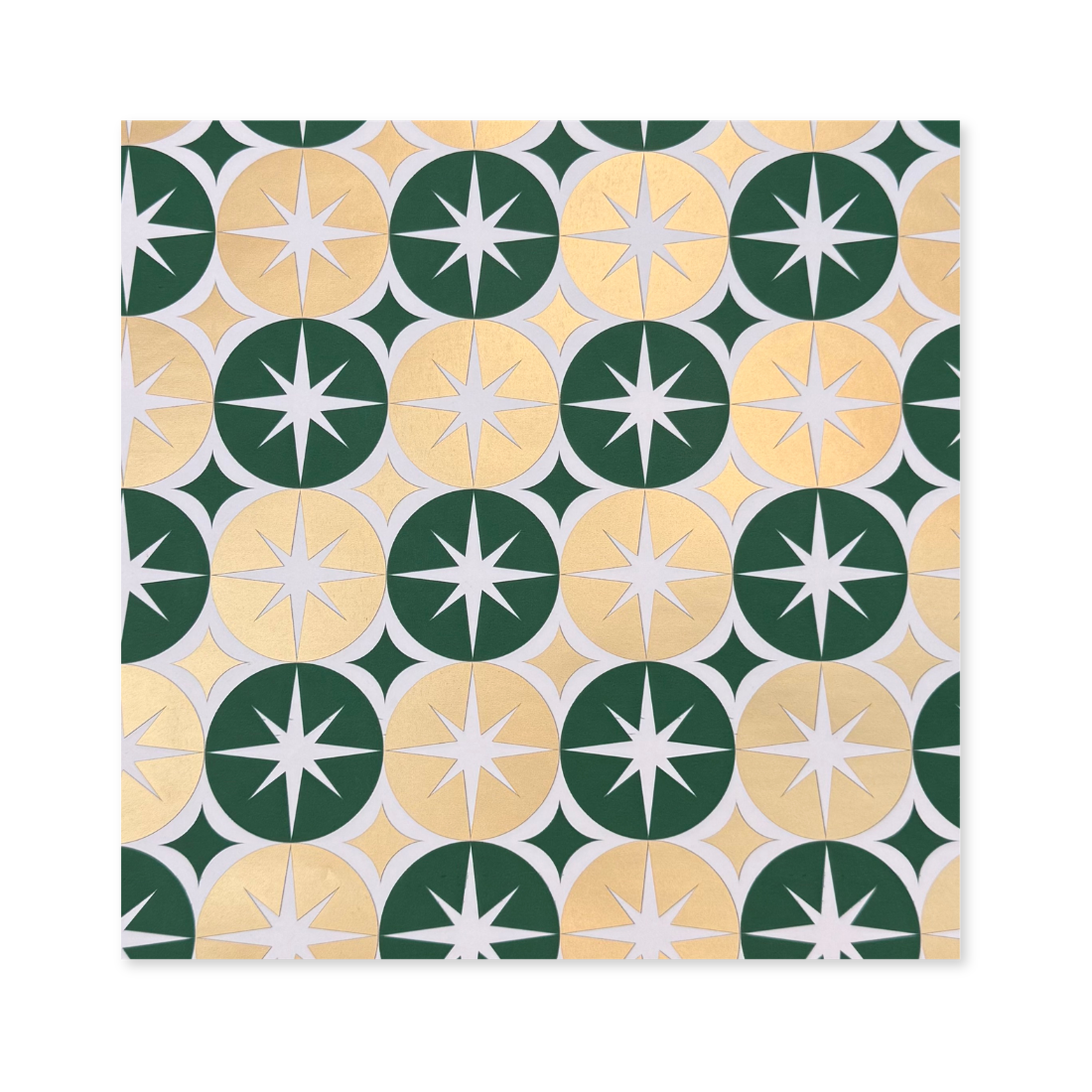 25 Fogli Carta Regalo Sfere Verde Oro