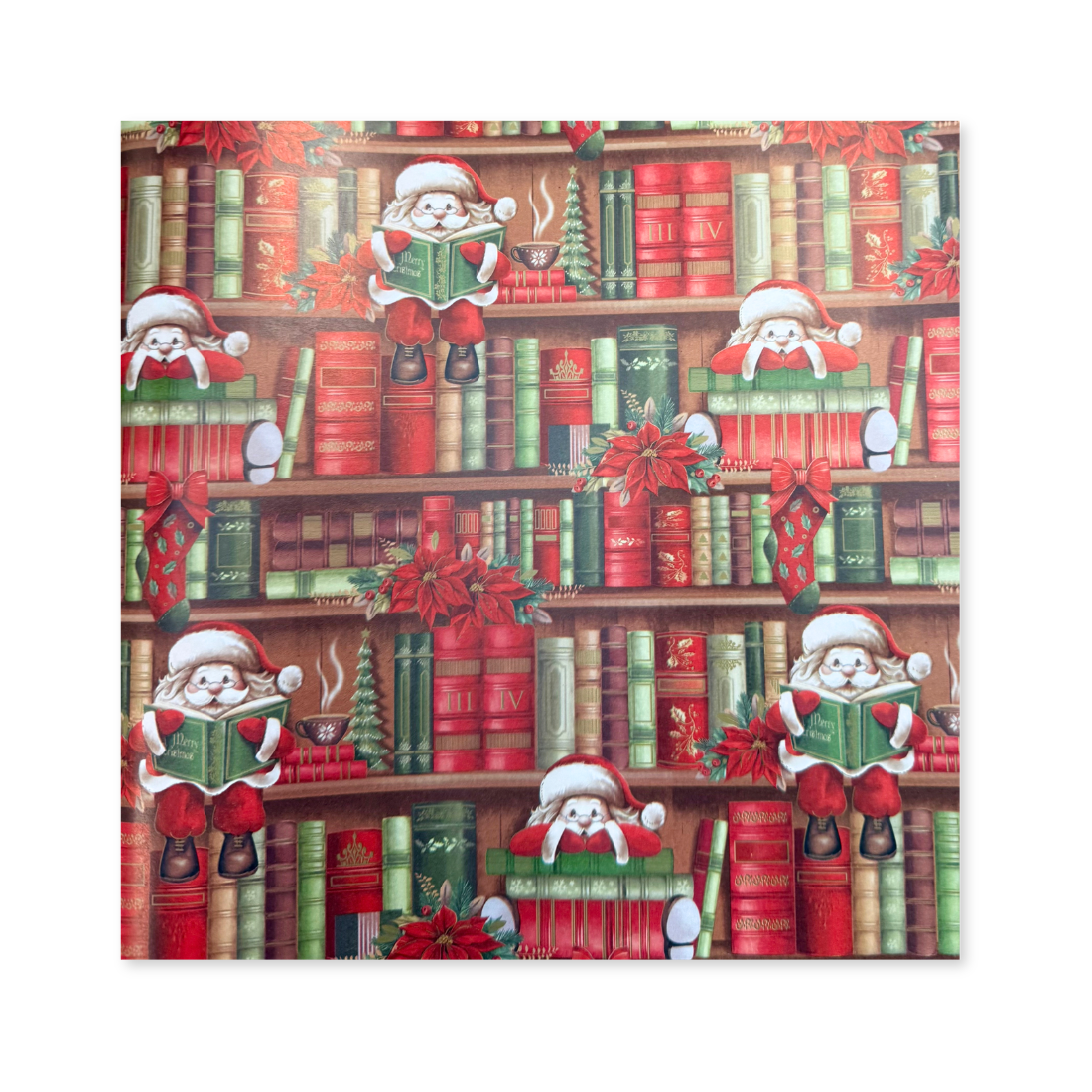 25 Fogli Carta Regalo Libreria Natalizia