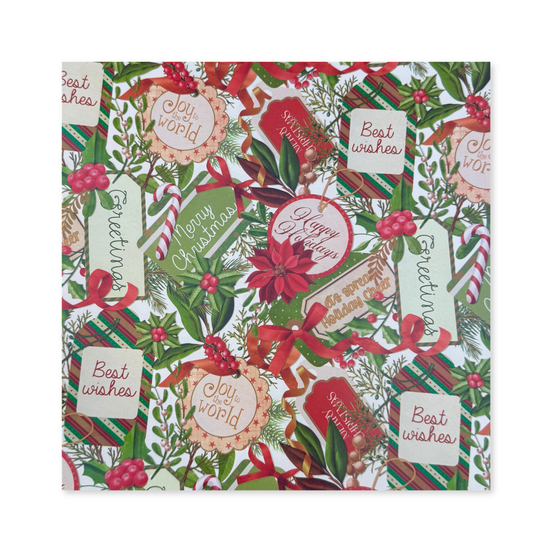 25 Fogli Carta Regalo Christmas Tags