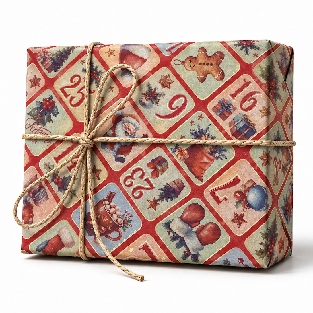 25 Fogli Carta Regalo Calendario Avvento