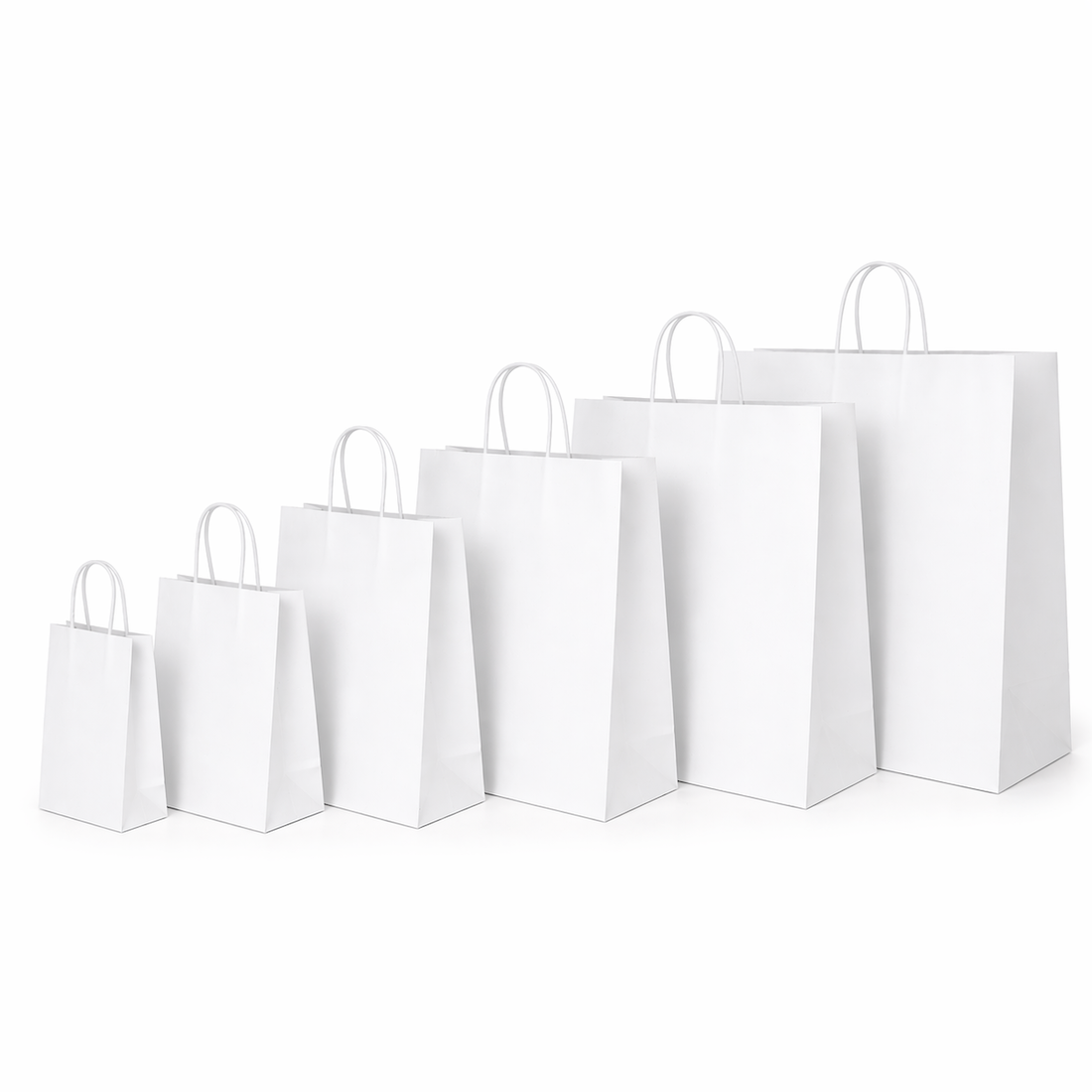 Shopper in Carta Bianca Maniglia Ritorta
