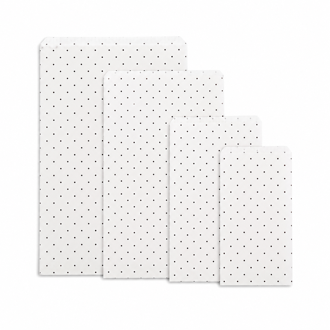 Buste Economiche Senza Soffietti Carta Bianca Fantasia Pois Nero