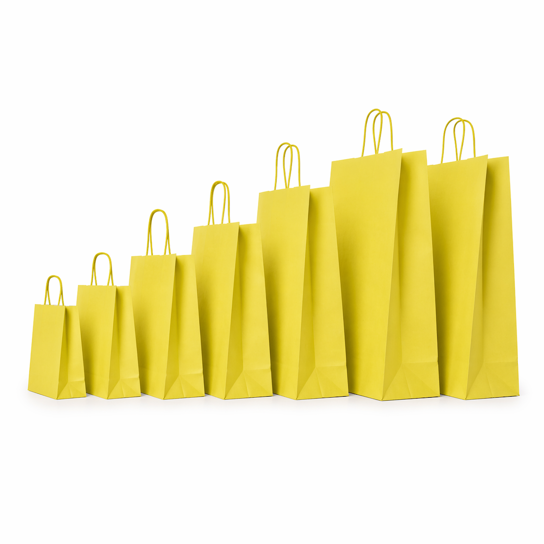Shopper in Carta Maniglia Ritorta Linea Rainbow Gialla