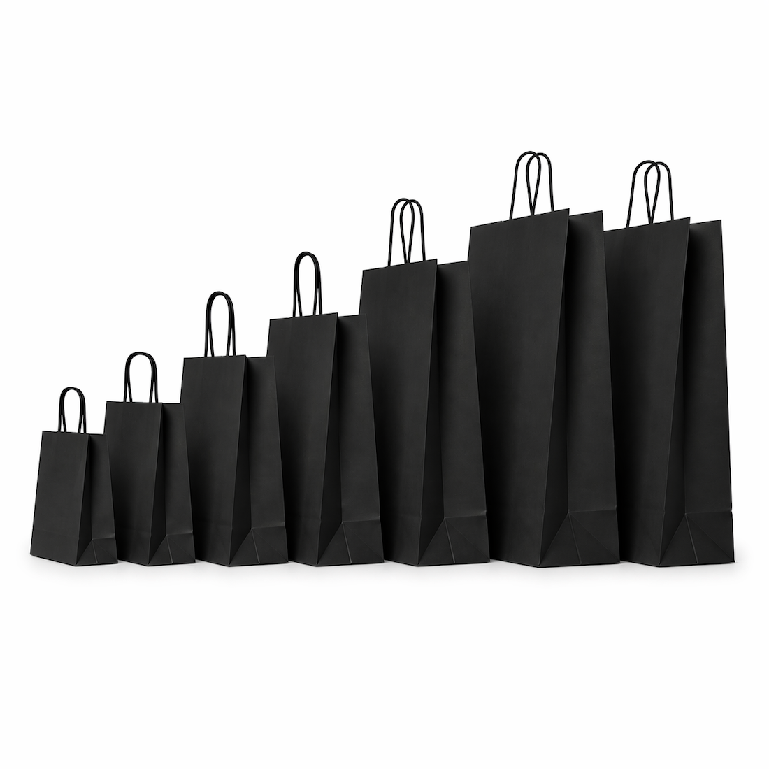 Shopper in Carta Maniglia Ritorta Linea Rainbow Nera