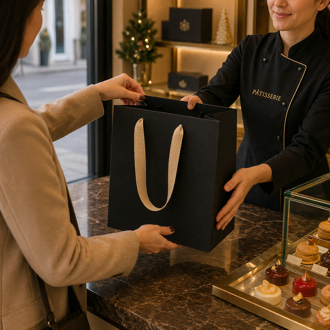 Shopper in Carta Square Nero