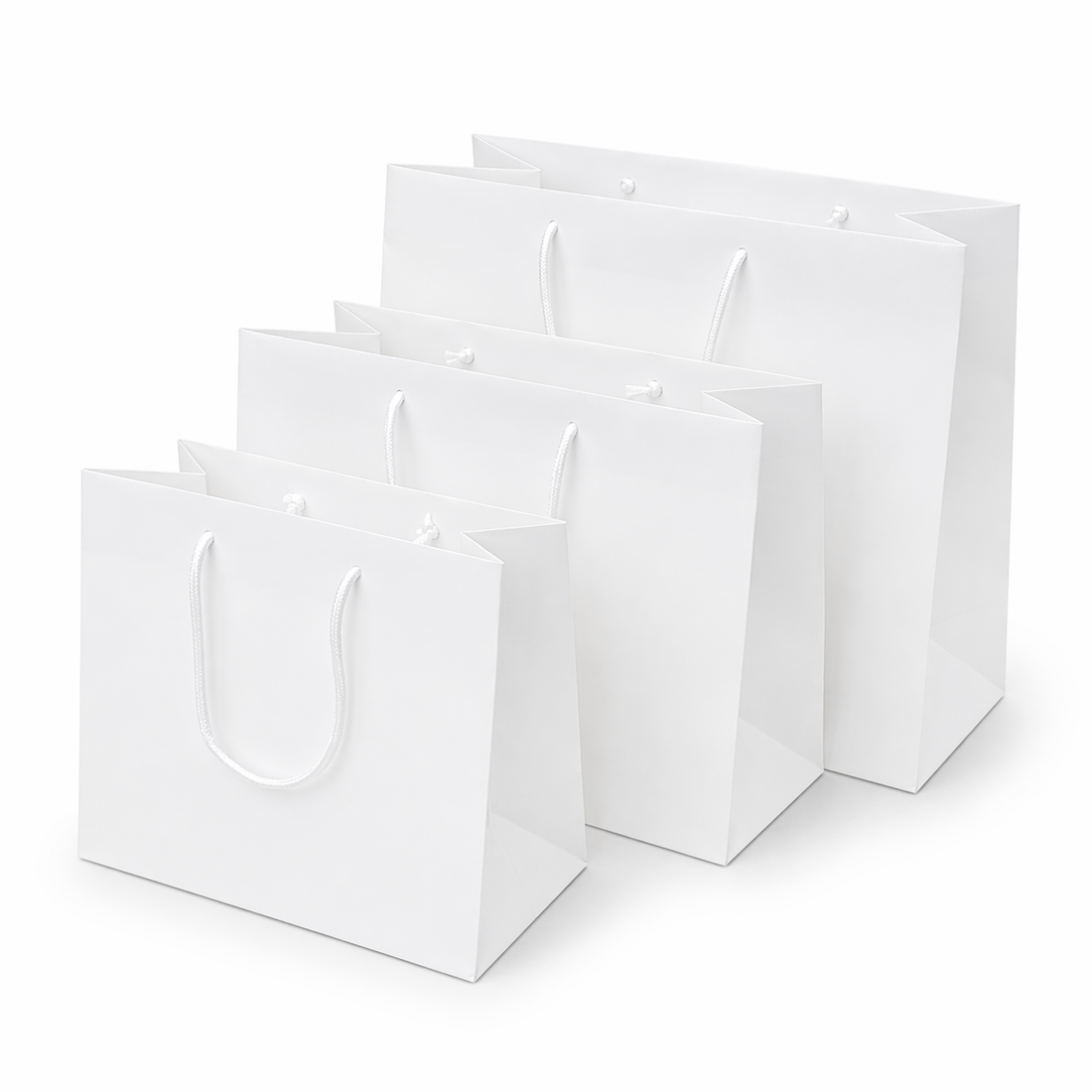 Shopper in Carta White Plastificata Opaca 4 Nodi
