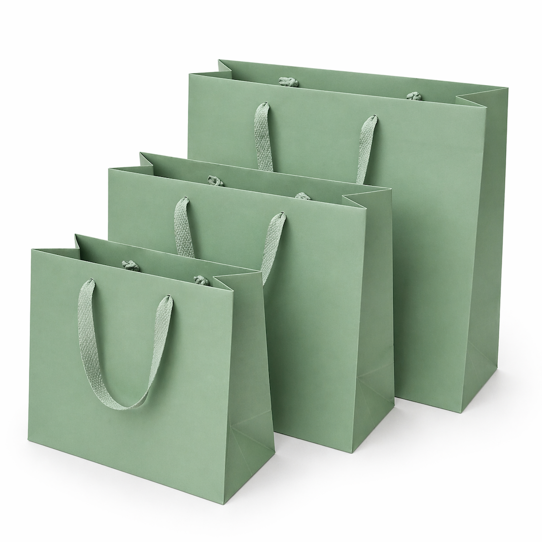 Shopper in Carta Verde Salvia 4 Nodi