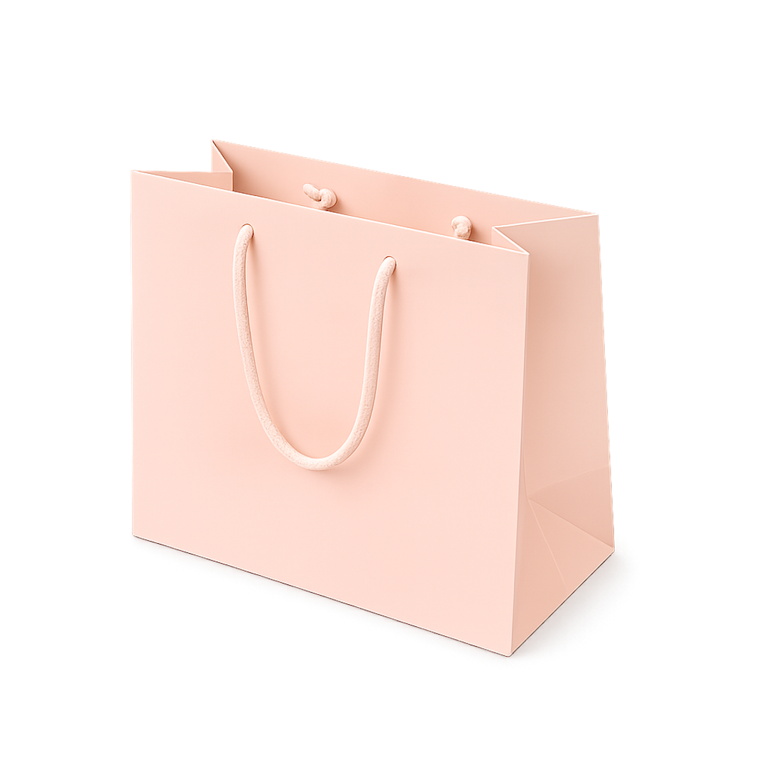 Shopper in Carta Rosa Nude Plastificata Opaca 4 Nodi