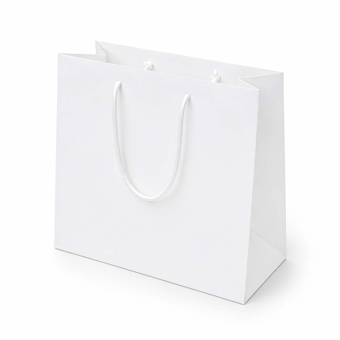 Shopper in Carta White Plastificata Opaca 4 Nodi