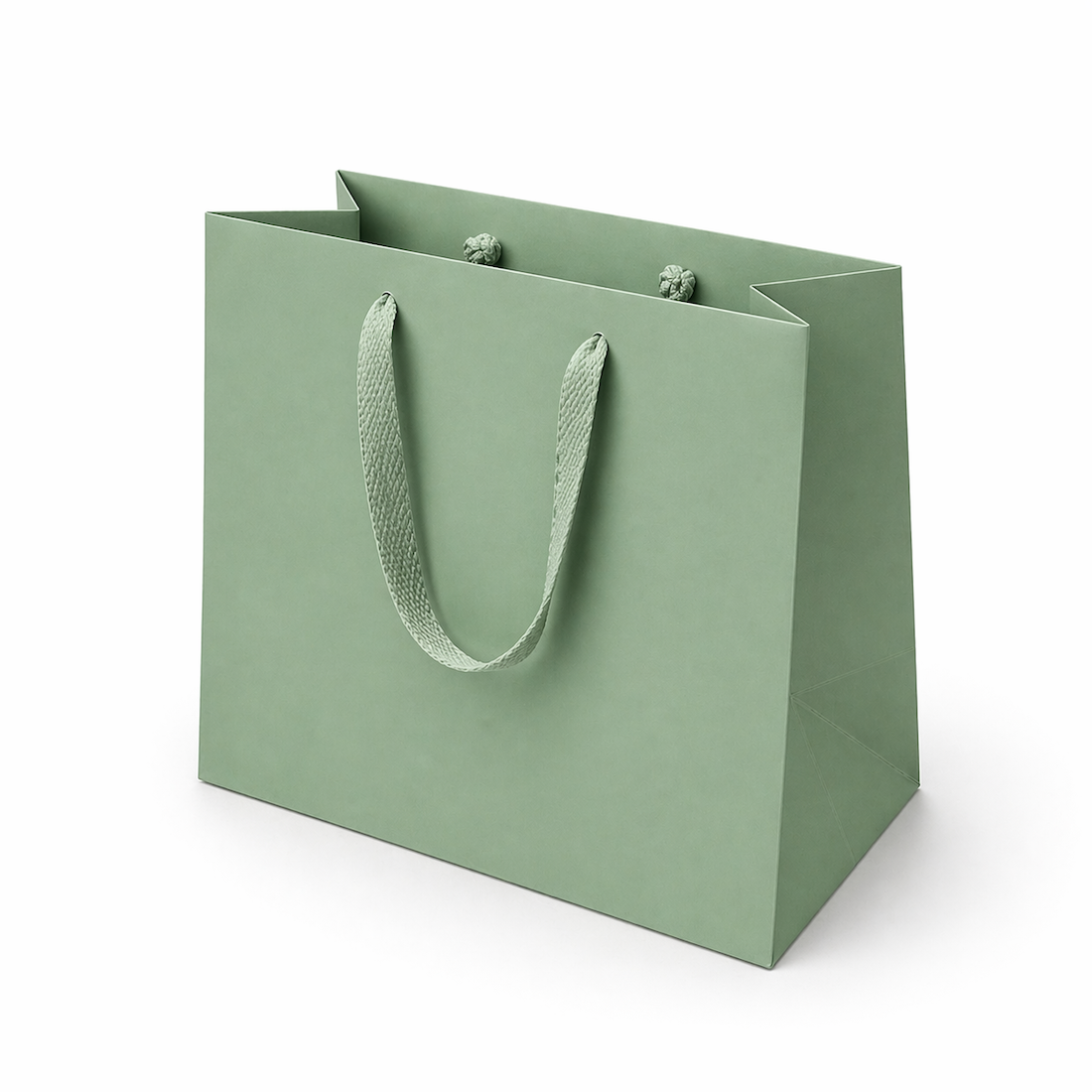 Shopper in Carta Verde Salvia 4 Nodi