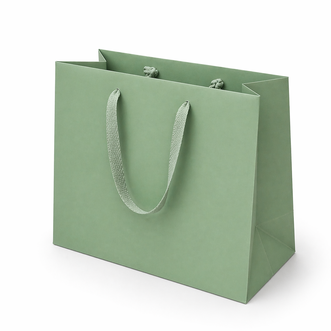 Shopper in Carta Verde Salvia 4 Nodi