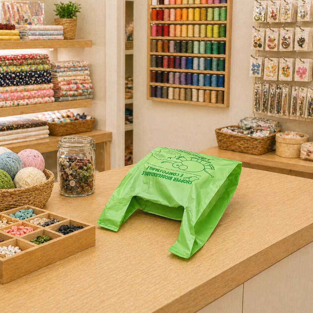 Shopper Biodegradabile Compostabile a Tenuta Rinforzata