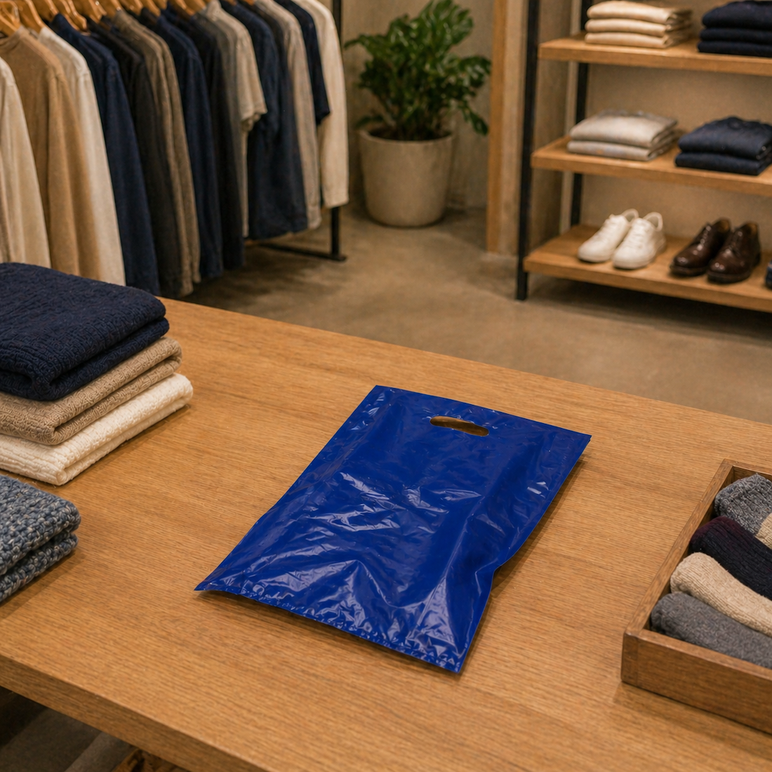 Shoppers Plastica Riutilizzabile Blu