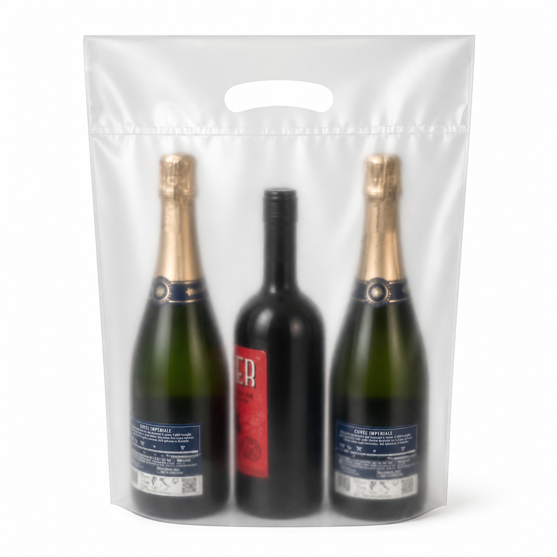 Shopper Porta 1-2-3 Bottiglie in Plastica Trasparente Riutilizzabile