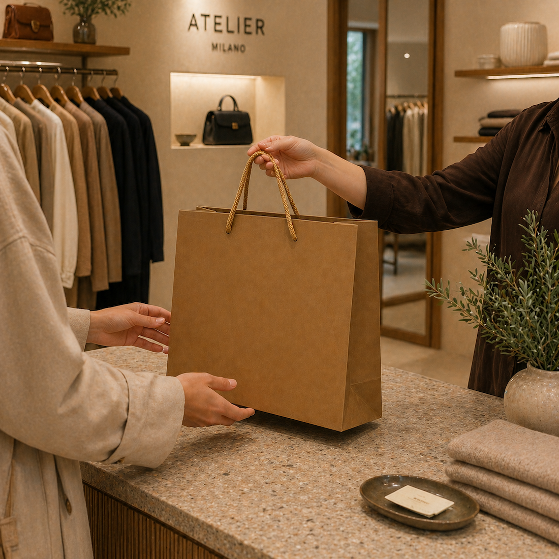 Shopper in Carta Avana 4 Nodi