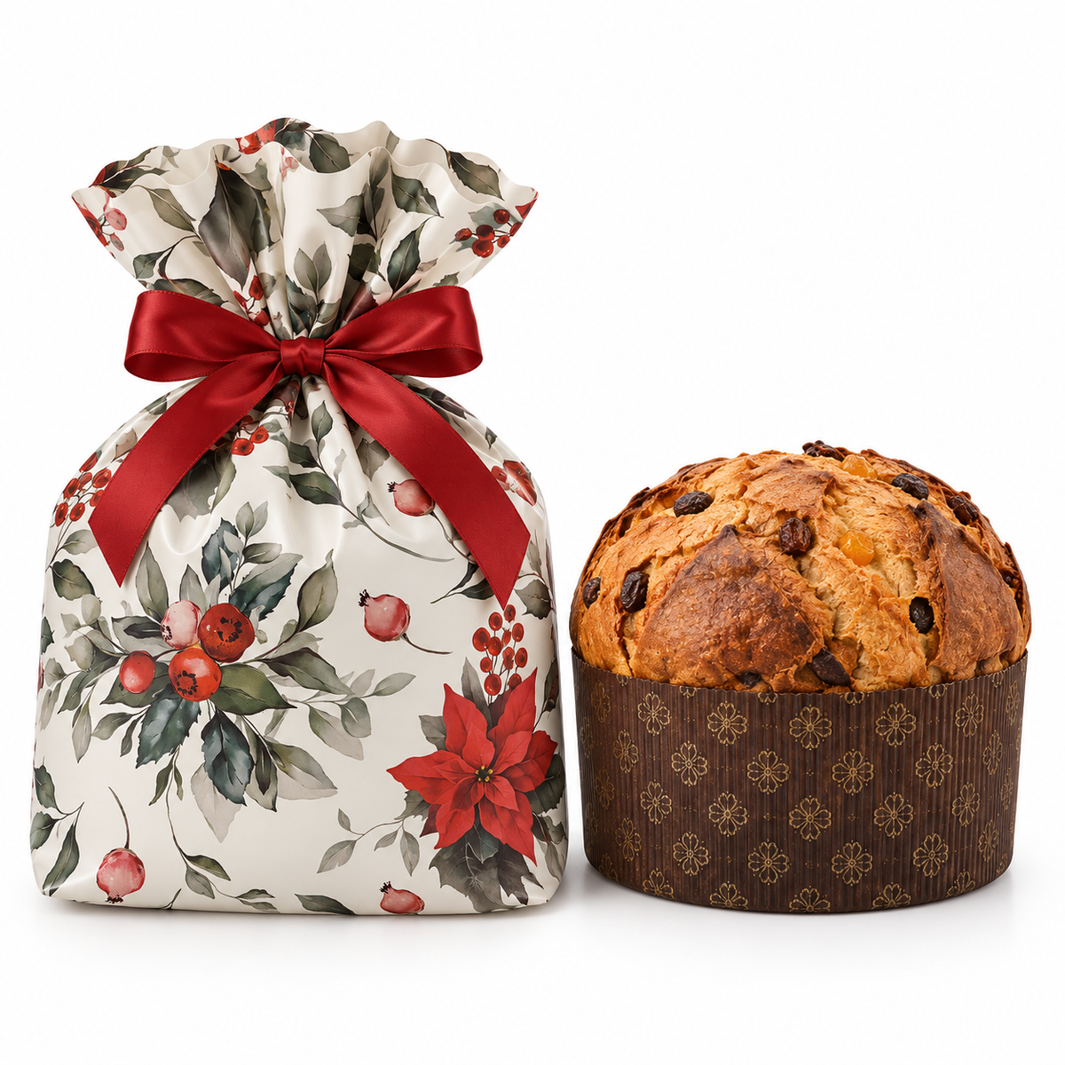 Incarto Smerlato per Panettone Fantasia Stella di Natale