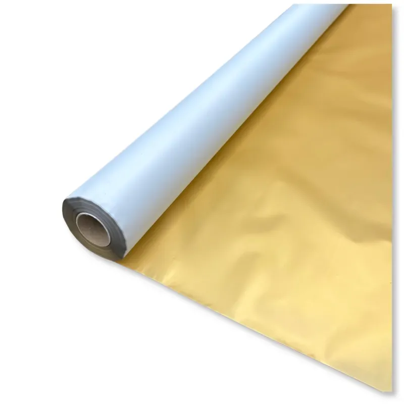 Bobina Polipropilene 40 My. Bianco e Oro Metal. Lunghezza 50 m.