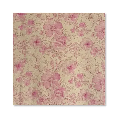 25 Fogli Carta Regalo Pink Flower Avana