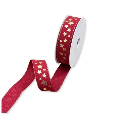 Nastro Tessuto Stelle Oro