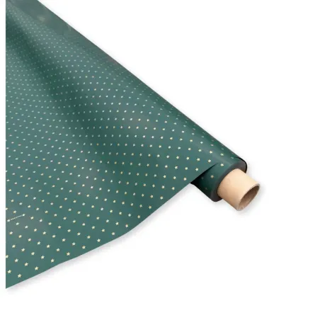 Bobina Polipropilene 40 My. Fantasia Mini Stars Verde. Lunghezza 40 m.