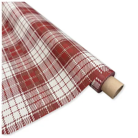 Bobina Polipropilene 40 My. Fantasia New Tartan Bordeaux. Lunghezza 40 m.