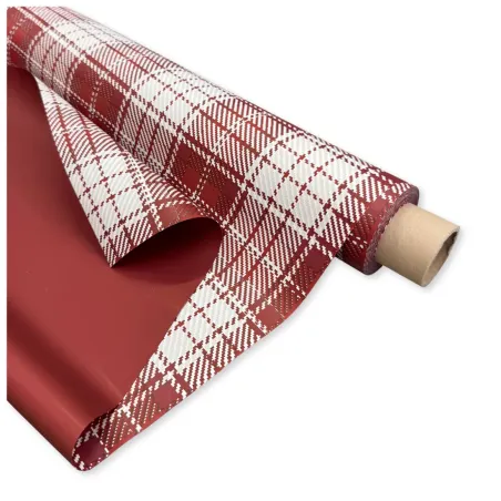 Bobina Polipropilene 40 My. Fantasia New Tartan Bordeaux. Lunghezza 40 m.