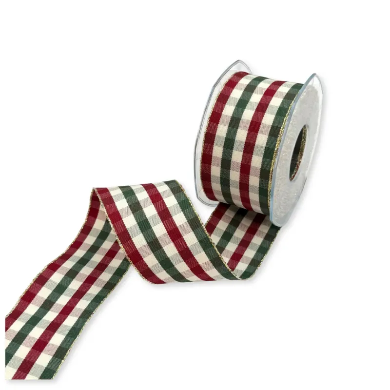 Nastro Tessuto Quadri Tricolore