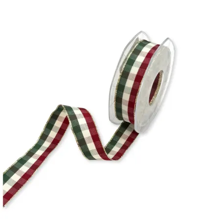 Nastro Tessuto Quadri Tricolore