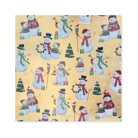 25 Fogli Carta Regalo Snowman Gold