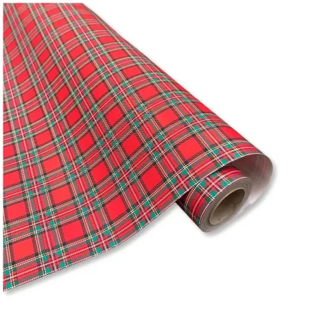 Bobina in Carta Tartan Red. Altezza 70 cm. Lunghezza 25 mt.