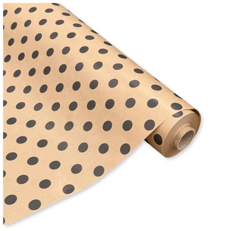 Bobina in Carta Pois Noir. Altezza 69 cm....