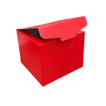 Scatola Confezione Regalo Misura 30x30x24 cm. Confezione da 30 pz. Linea Lino Rosso