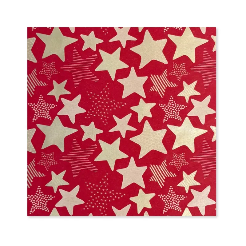 25 Fogli Carta Regalo Stelline in Rosso