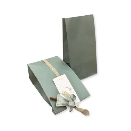 Sacchetto in Carta Verde Salvia con Fondo Rettangolare