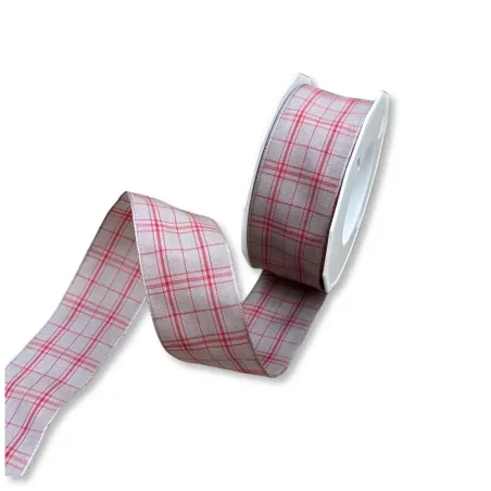 Nastro Tessuto Quadri Rossi