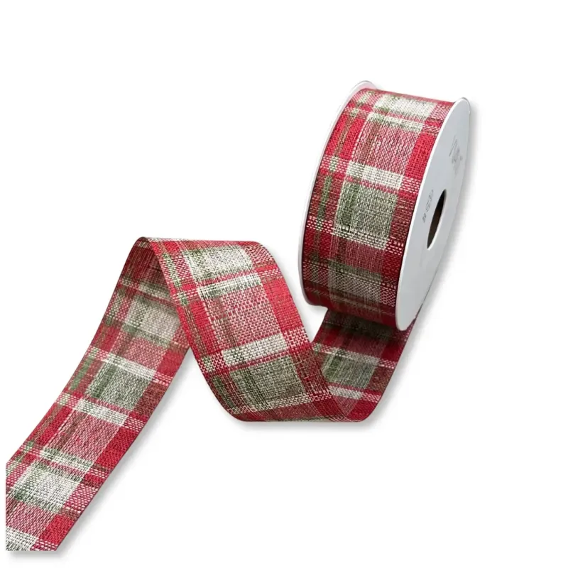 Nastro Tessuto Check Verde e Rosso
