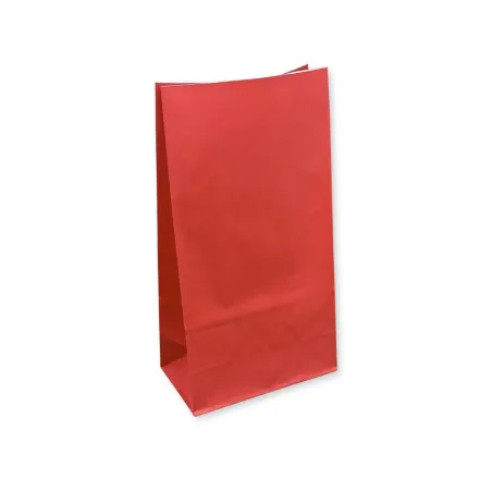 Sacchetto in Carta Rosso con Fondo Rettangolare