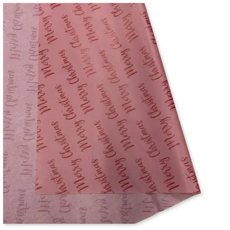 Carta Velina Fantasia Merry Christmas Bordeaux