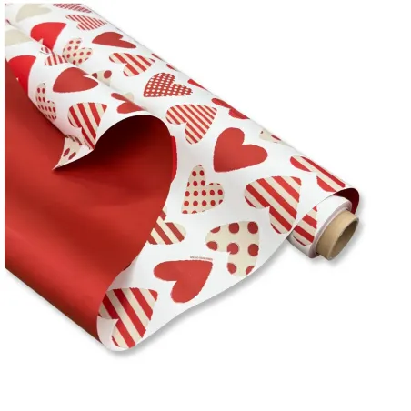 Bobina Polipropilene 40 My. Fantasia Cuori Multicolor. Lunghezza 25 m.